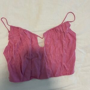 Pink Spaghetti Strap Crop Top
